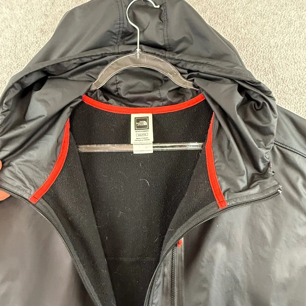 The North Face Hybrid Hoodie Mens XXL Black Full Zip Fleece Lined Jacket